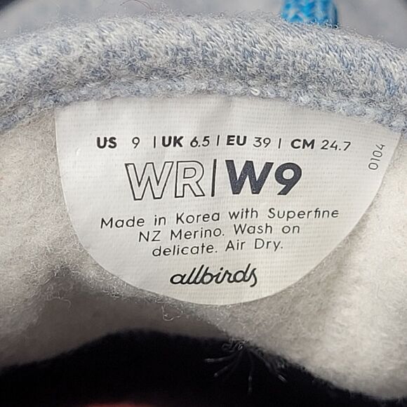 Allbirds Merino Wool Runners Rerun Rarebirds Gray Blue Comfy‎ Sustainable Size 9 - Picture 8 of 12